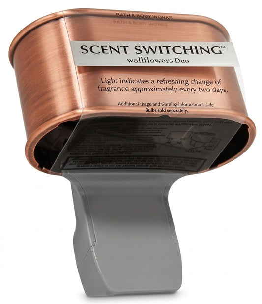 Bath & Body Works scent switching wallflowers duo plug bronze with 2 fragrance refills front view bundle