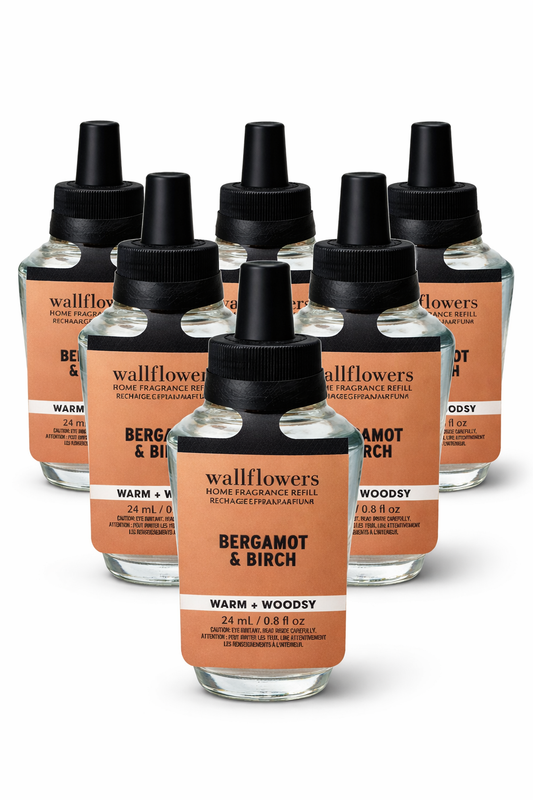 Bath & Body Works Wallflowers Bergamot and Birch refill 24ml pack of 6 warm and woodsy home fragrance MWG