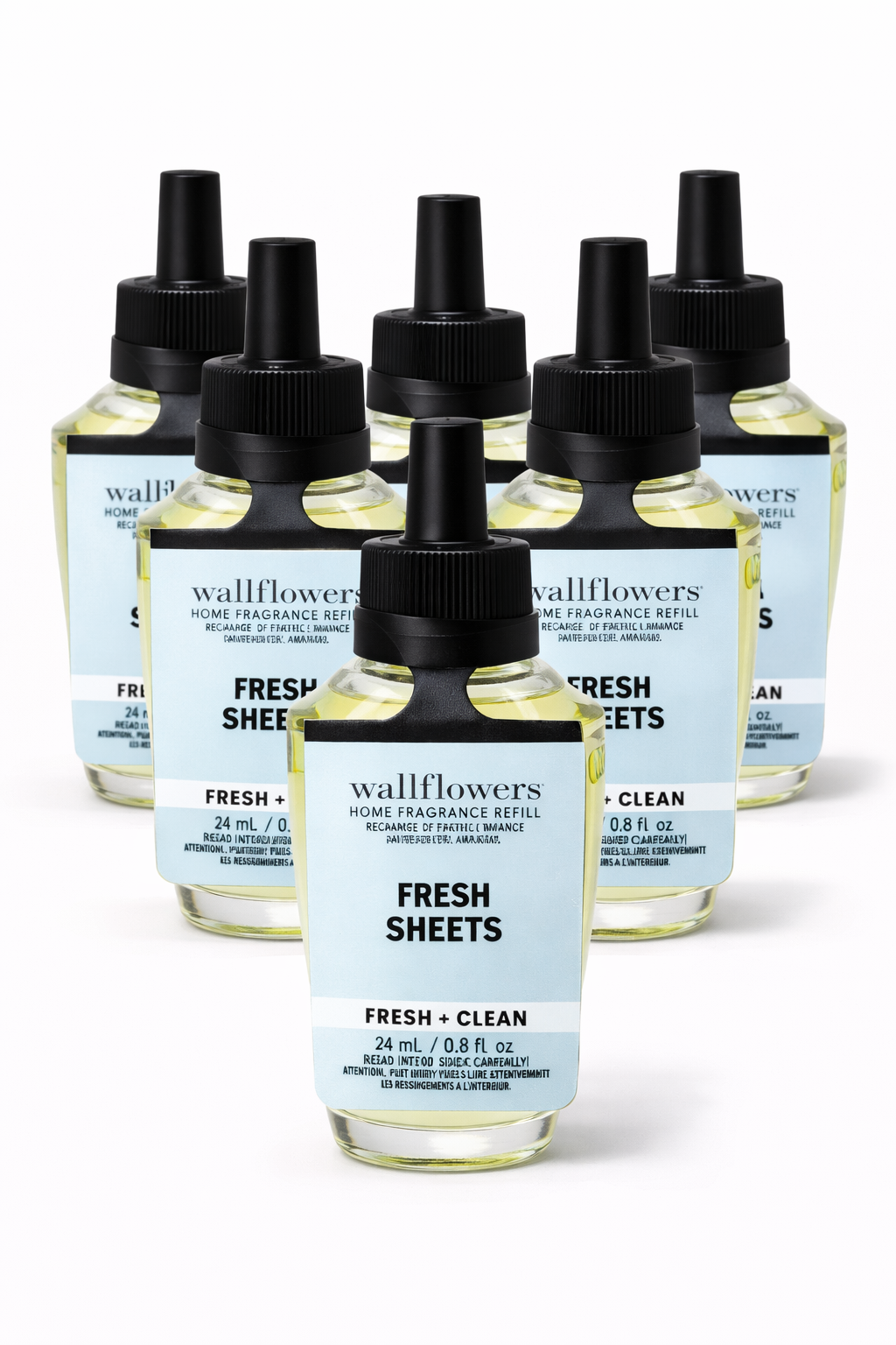 Bath & Body Works Wallflowers Fresh Sheets refill 24ml pack of 6 fresh clean home fragrance MWG