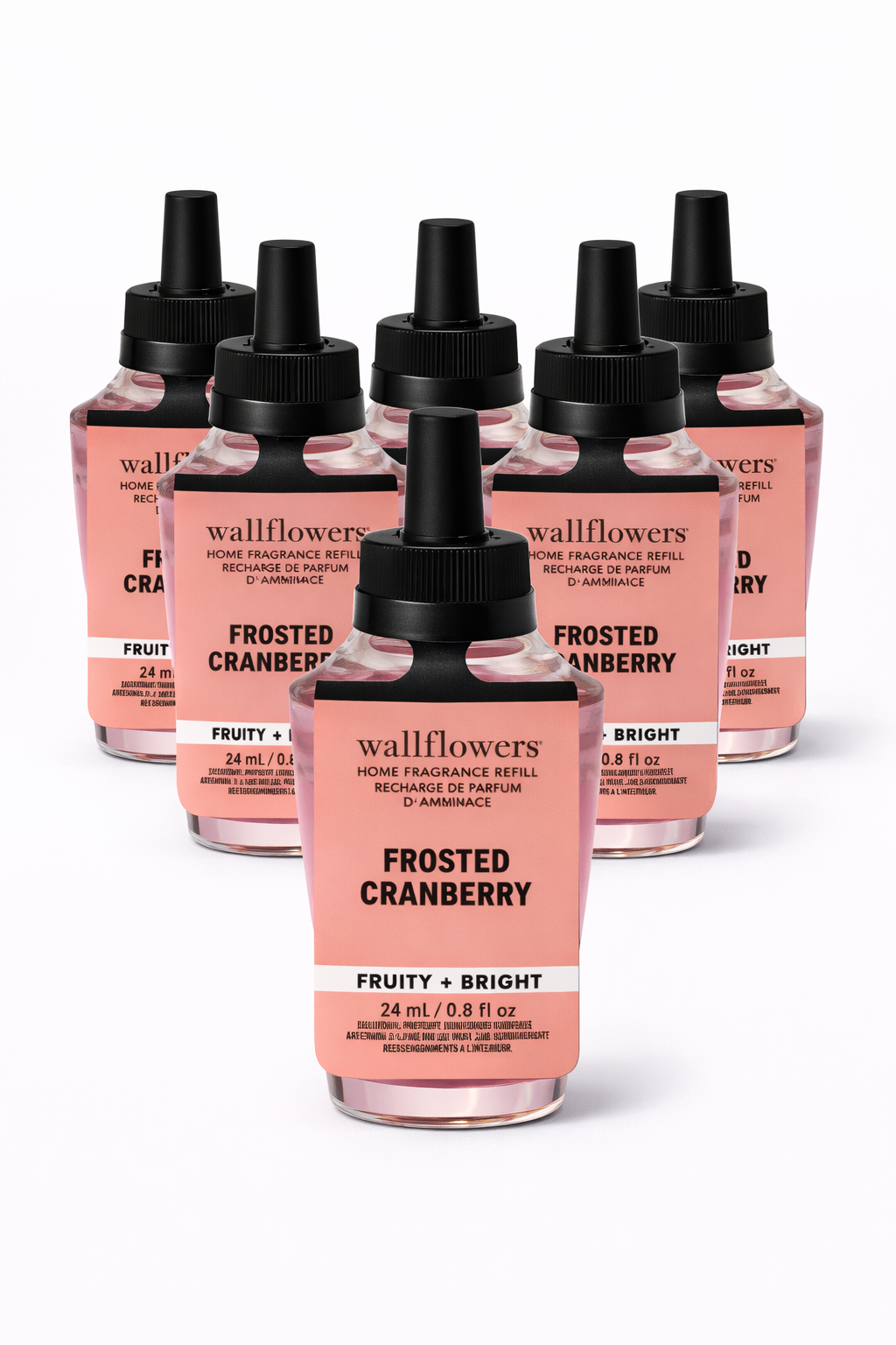 Bath & Body Works Wallflowers Frosted Cranberry refill 24ml pack of 6 fruity bright home fragrance MWG