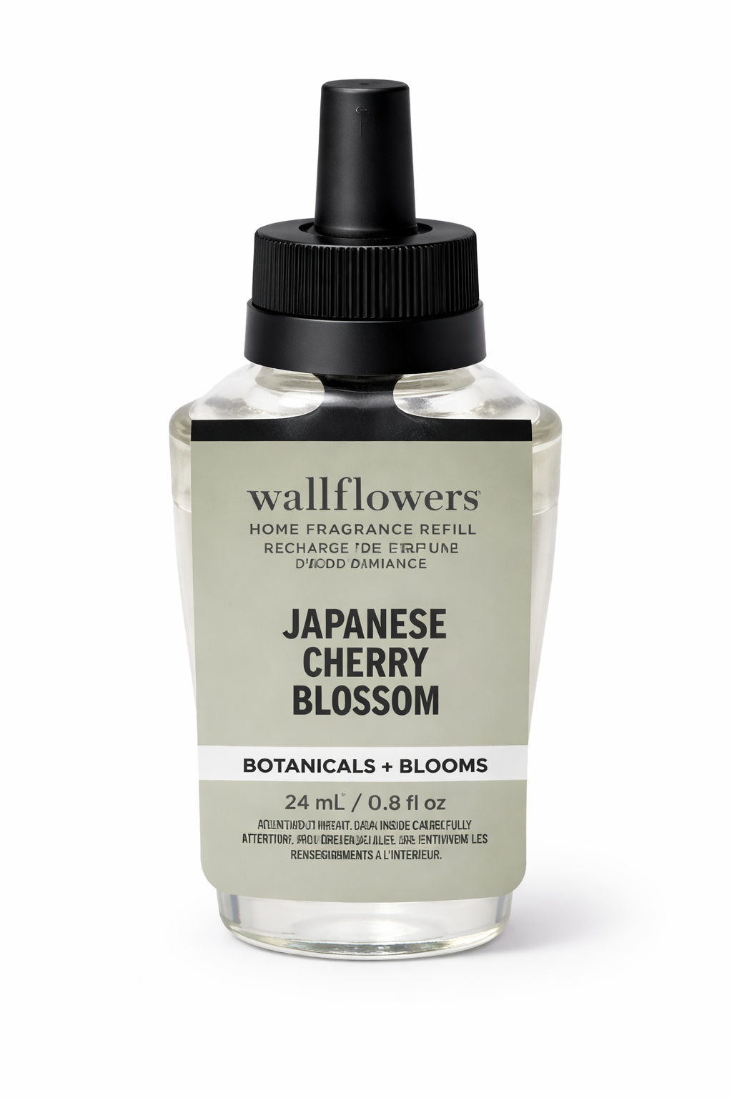 Bath & Body Works Wallflowers Japanese Cherry Blossom refill 24ml botanicals blooms single bottle white background MWG