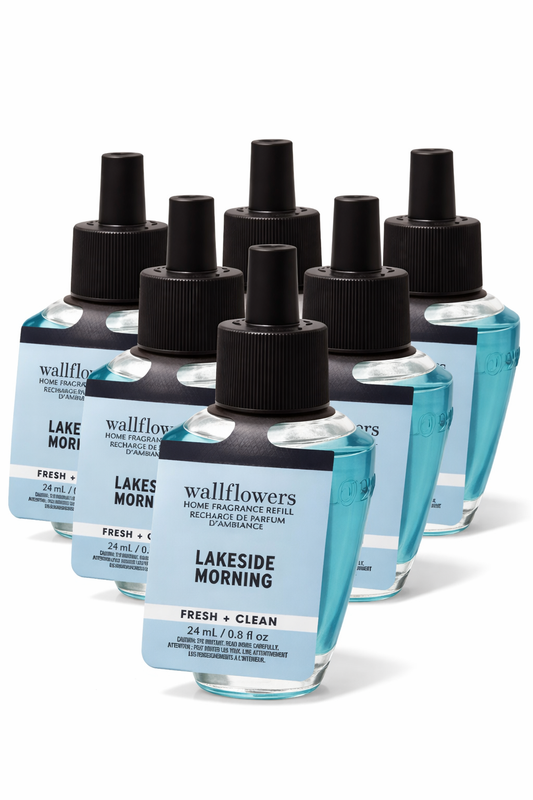 Bath & Body Works Wallflowers Lakeside Morning refill 24ml 6 pack home fragrance plug-in oil fresh clean scent bundle
