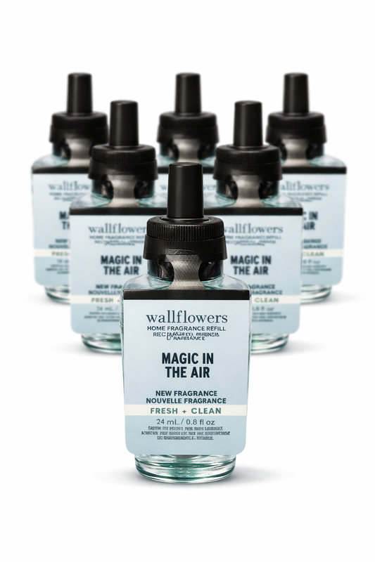Bath & Body Works Wallflowers Magic In The Air refill 24ml 6 pack home fragrance plug-in oil fresh clean scent bundle