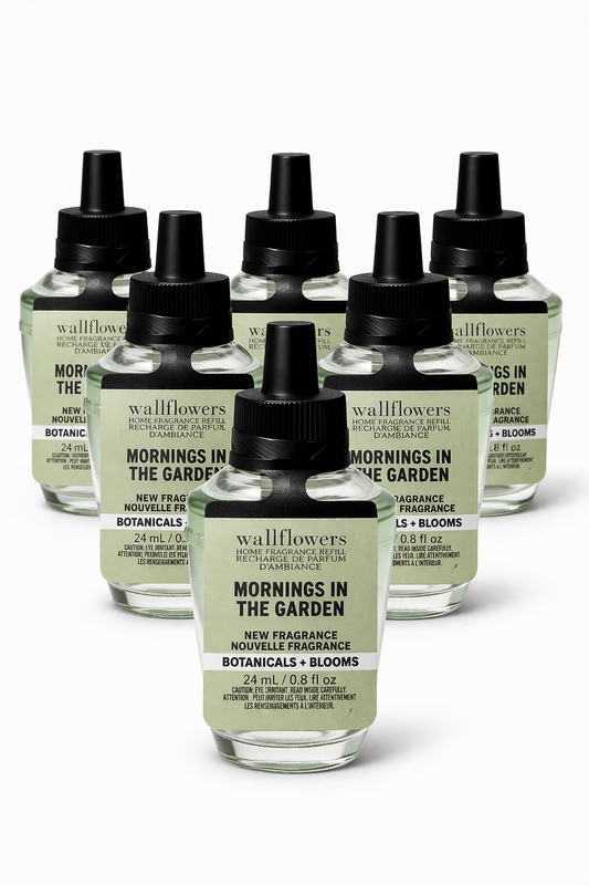 Bath & Body Works Wallflowers Mornings in the Garden refill 24ml pack of 6 botanicals and blooms home fragrance MWG