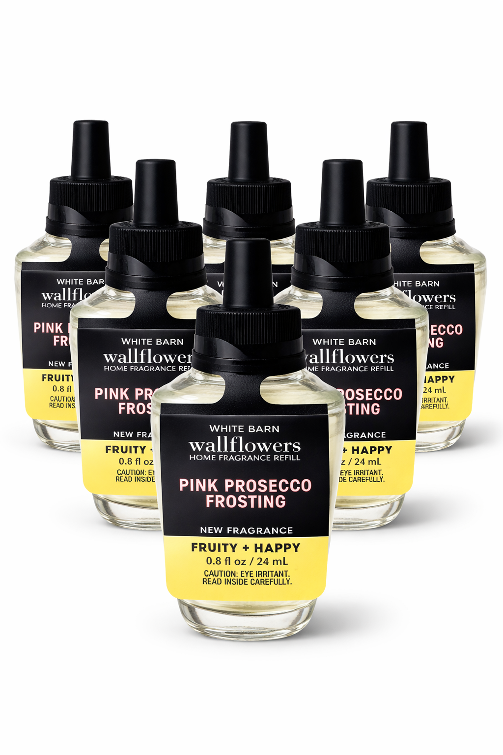 Bath & Body Works White Barn Wallflowers Pink Prosecco Frosting refill 24ml pack of 6 fruity and happy home fragrance MWG