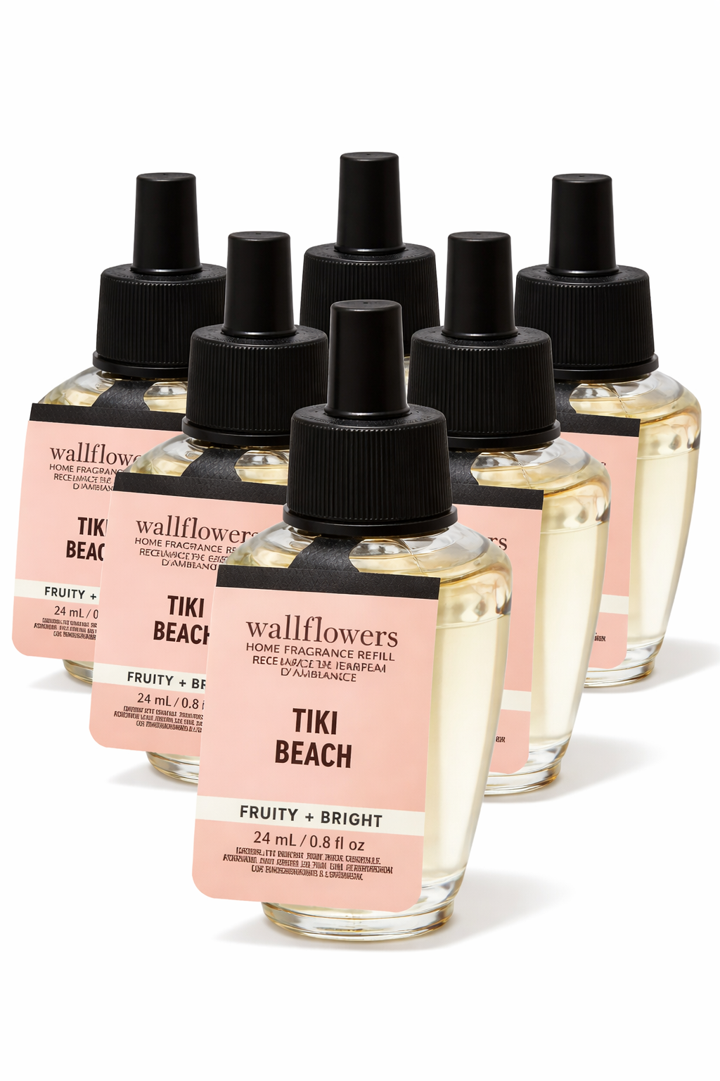 Bath & Body Works Wallflowers Tiki Beach refill 24ml 6 pack home fragrance plug-in oil fruity bright scent bundle
