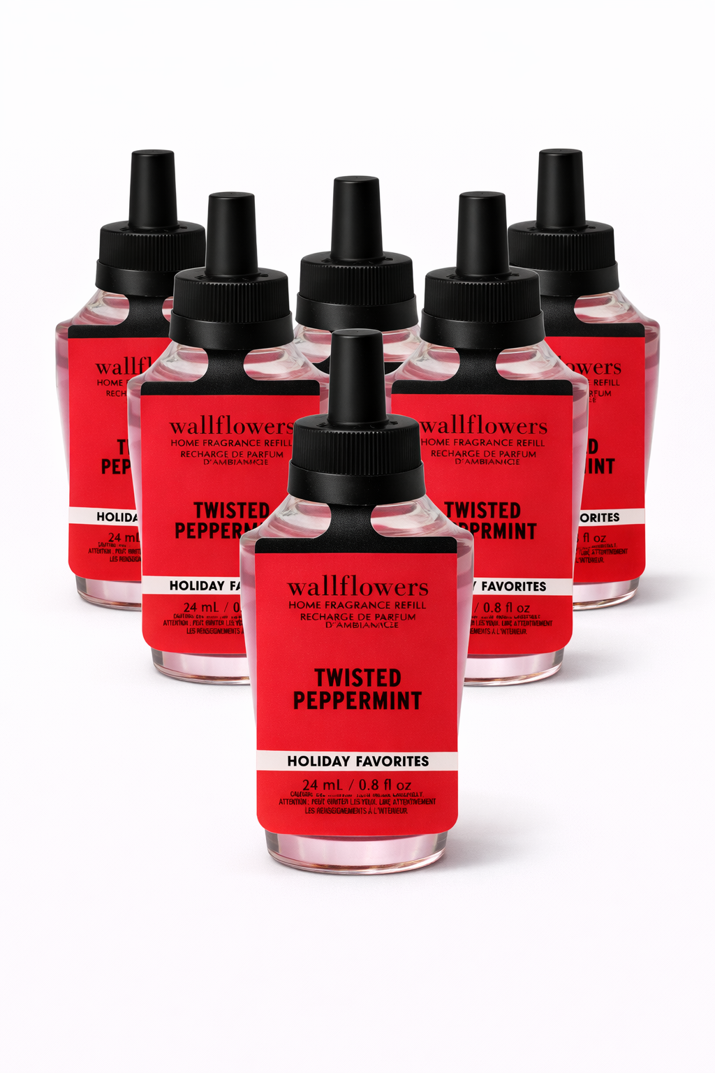 Bath & Body Works Wallflowers Twisted Peppermint refill 24ml pack of 6 holiday favorites home fragrance MWG
