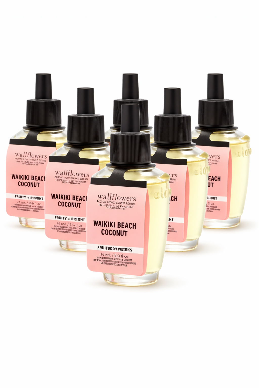 Bath & Body Works Wallflowers WAIKIKI BEACH COCONUT 6 pack home fragrance refill bulbs tropical coconut scent plug in air freshener My Wrinkles Gone