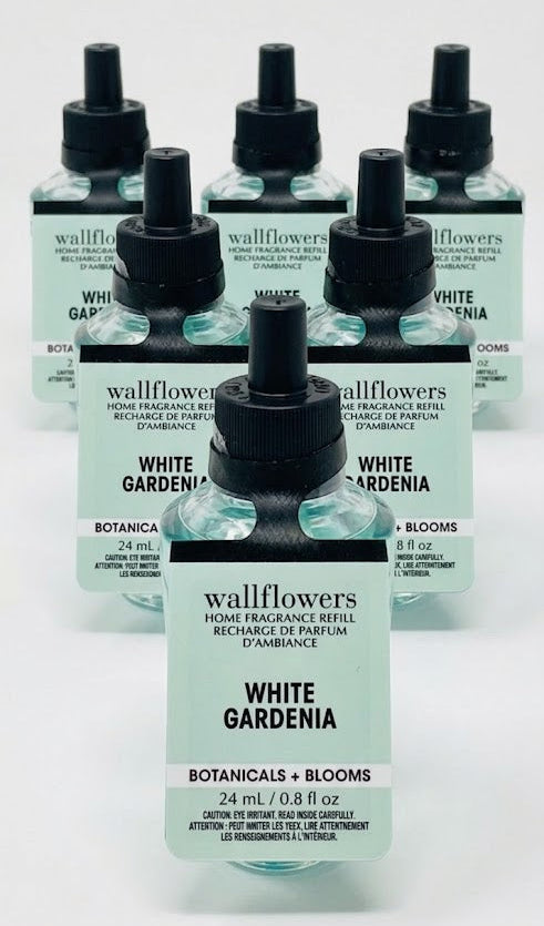 Bath & Body Works Wallflowers White Gardenia refill 24ml 6 pack home fragrance plug-in oil botanicals blooms scent bundle