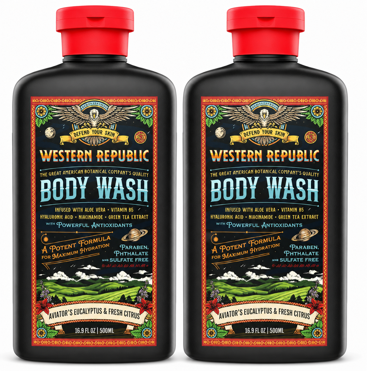 Western Republic Aviator’s Eucalyptus & Citrus Body Wash 2-Pack
