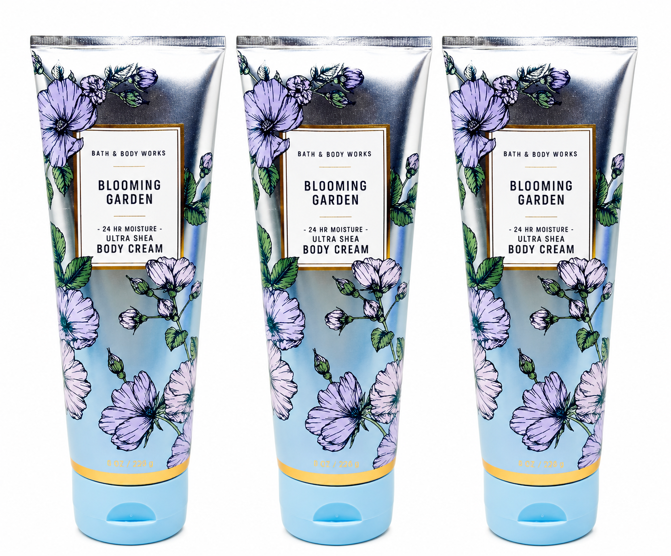 BLOOMING GARDEN Bath & Body Works Body Cream set of three 8 oz tubes