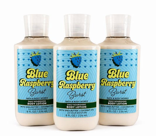 BLUE RASPBERRY BURST Bath & Body Works Body Wash 3-Pack Bundle 10 oz Each – Fresh Fruity Shower Gel Set Free Shipping USA