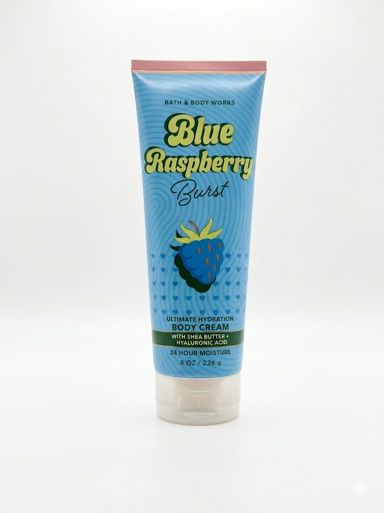 Bath & Body Works BLUE RASPBERRY BURST body cream 8 oz single tube hydrating lotion