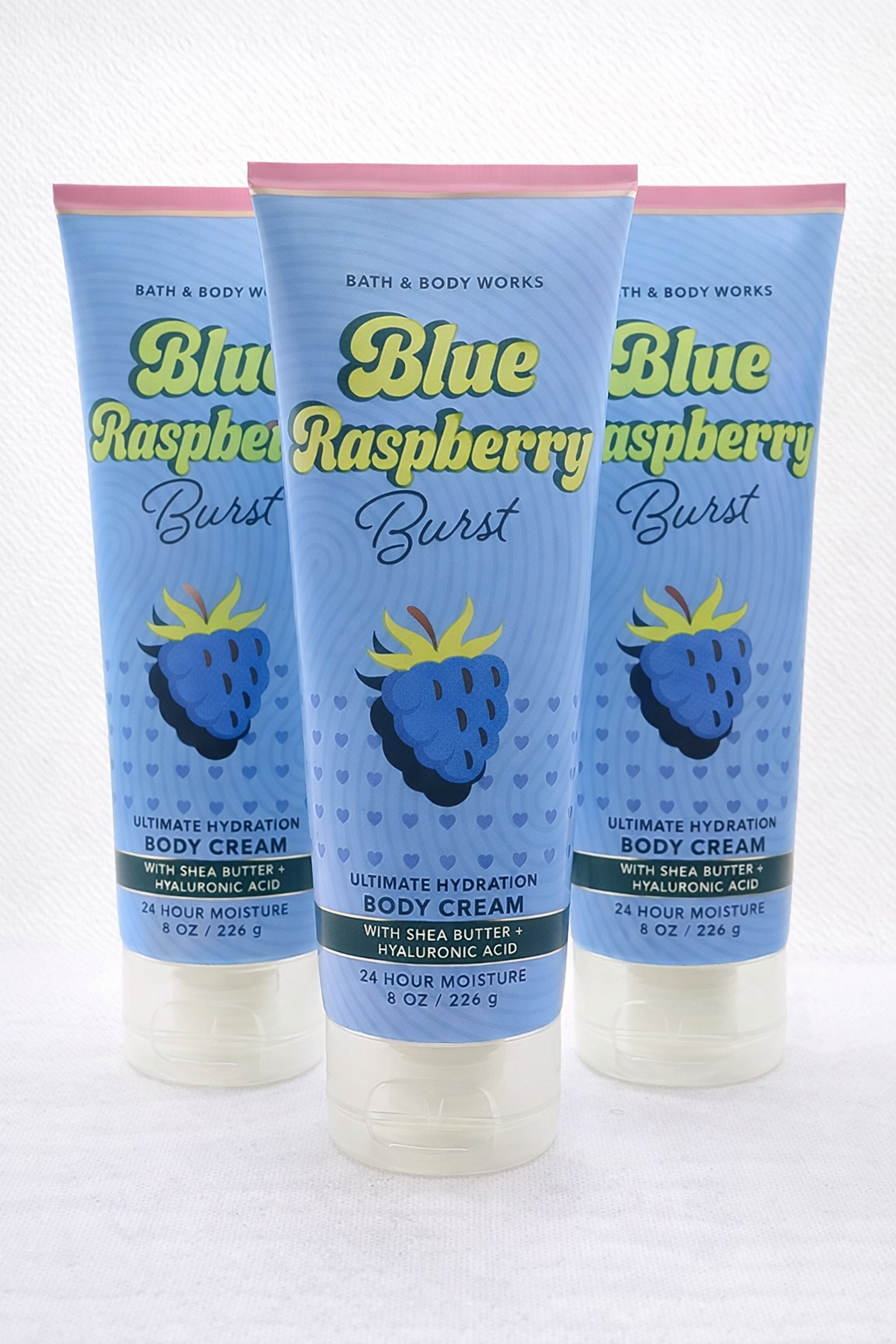 Blue Raspberry Burst Body Cream 8 Oz / 226 G (Pack Of 3) | Ultra Moisturizing