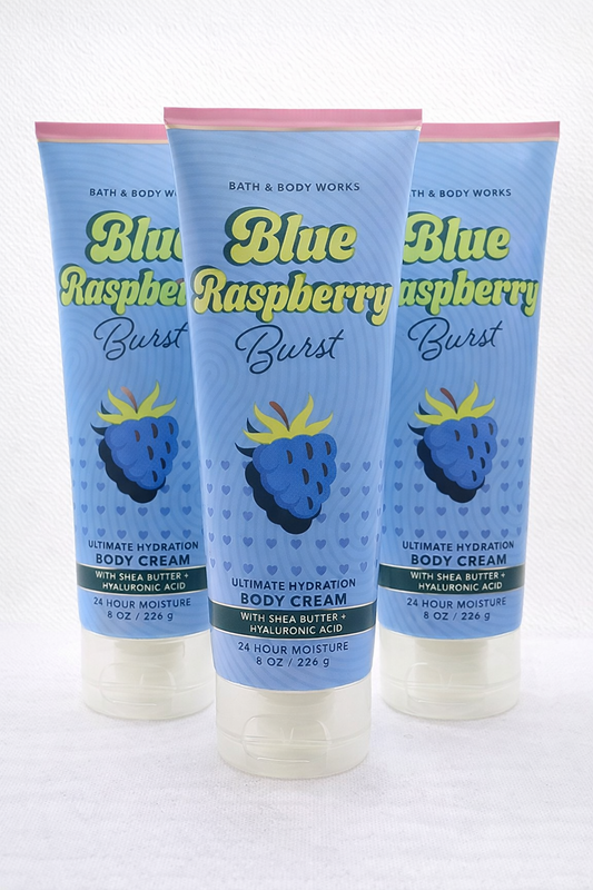 Blue Raspberry Burst Body Cream 8 Oz / 226 G (Pack Of 3) | Ultra Moisturizing