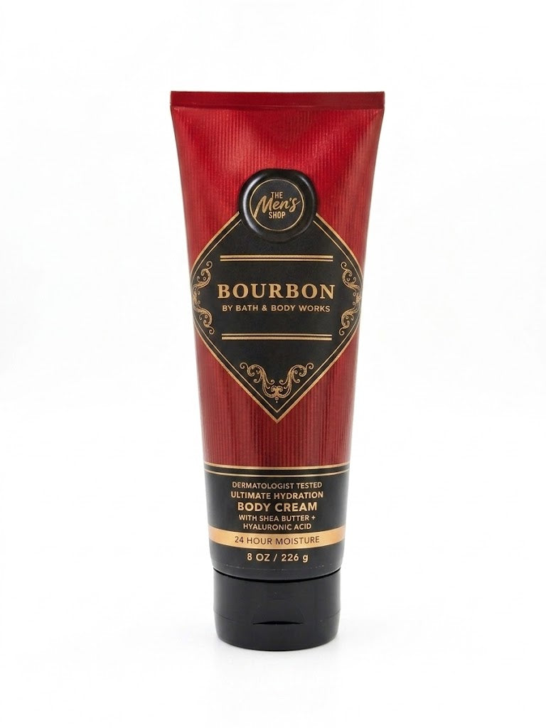 BOURBON men’s body cream 8 oz Bath & Body Works moisturizing lotion masculine fragrance daily grooming skincare for men