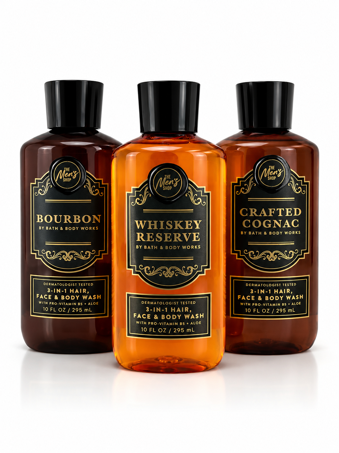 BOURBON WHISKEY RESERVE CRAFTED COGNAC Bath & Body Works Men’s 3-in-1 Body Wash 3-Pack 10 oz each premium grooming bundle