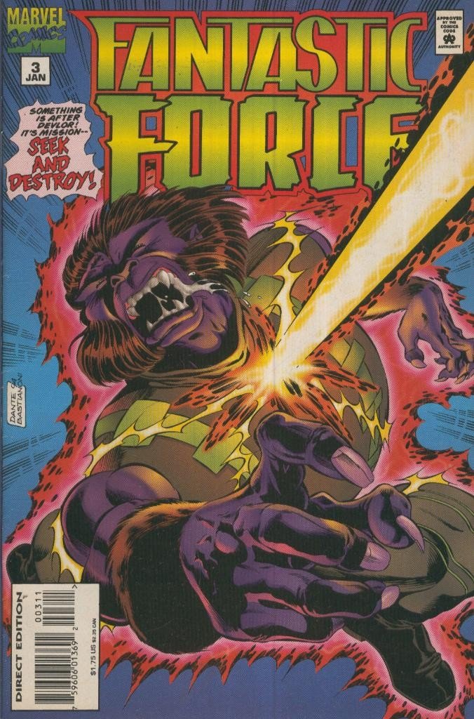 Front cover of Fantastic Force #3 — Seek and Ye Shall Find, published by Marvel Comics, mint condition ungraded collectible comic book, published in 1995.