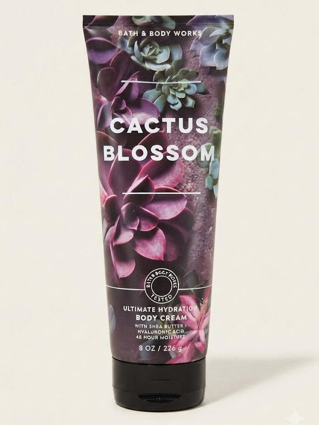 CACTUS BLOSSOM Bath & Body Works Ultimate Hydration Body Cream, 8 oz tube with shea butter and hyaluronic acid