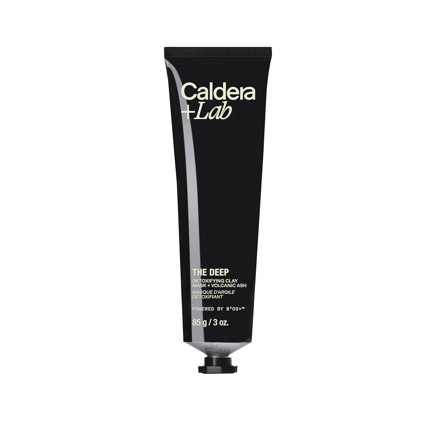 Caldera + Lab The Deep luxury volcanic ash clay face mask for men designed to exfoliate detoxify and refresh skin.