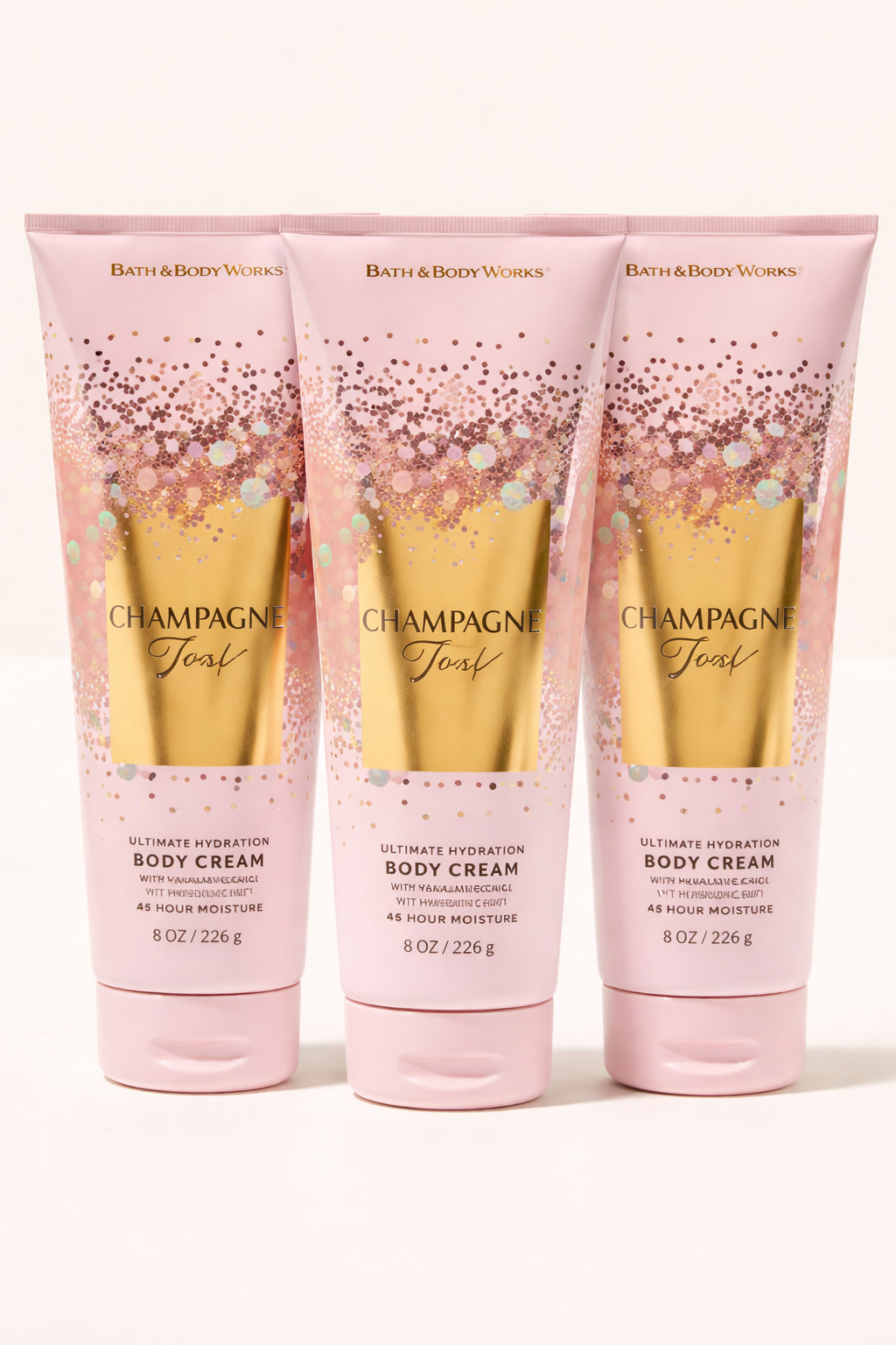 CHAMPAGNE TOAST Bath & Body Works Body Cream 3-Pack – 8 oz Each | My Wrinkles Gone