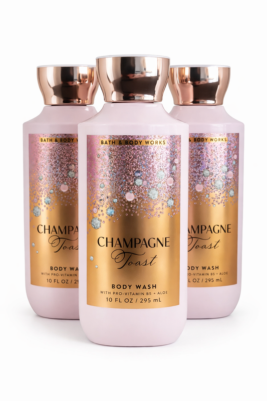Bath & Body Works CHAMPAGNE TOAST Body Wash 3 pack best seller bundle deal luxury scent glowing skin viral shower routine aloe vitamin B5 stock up now