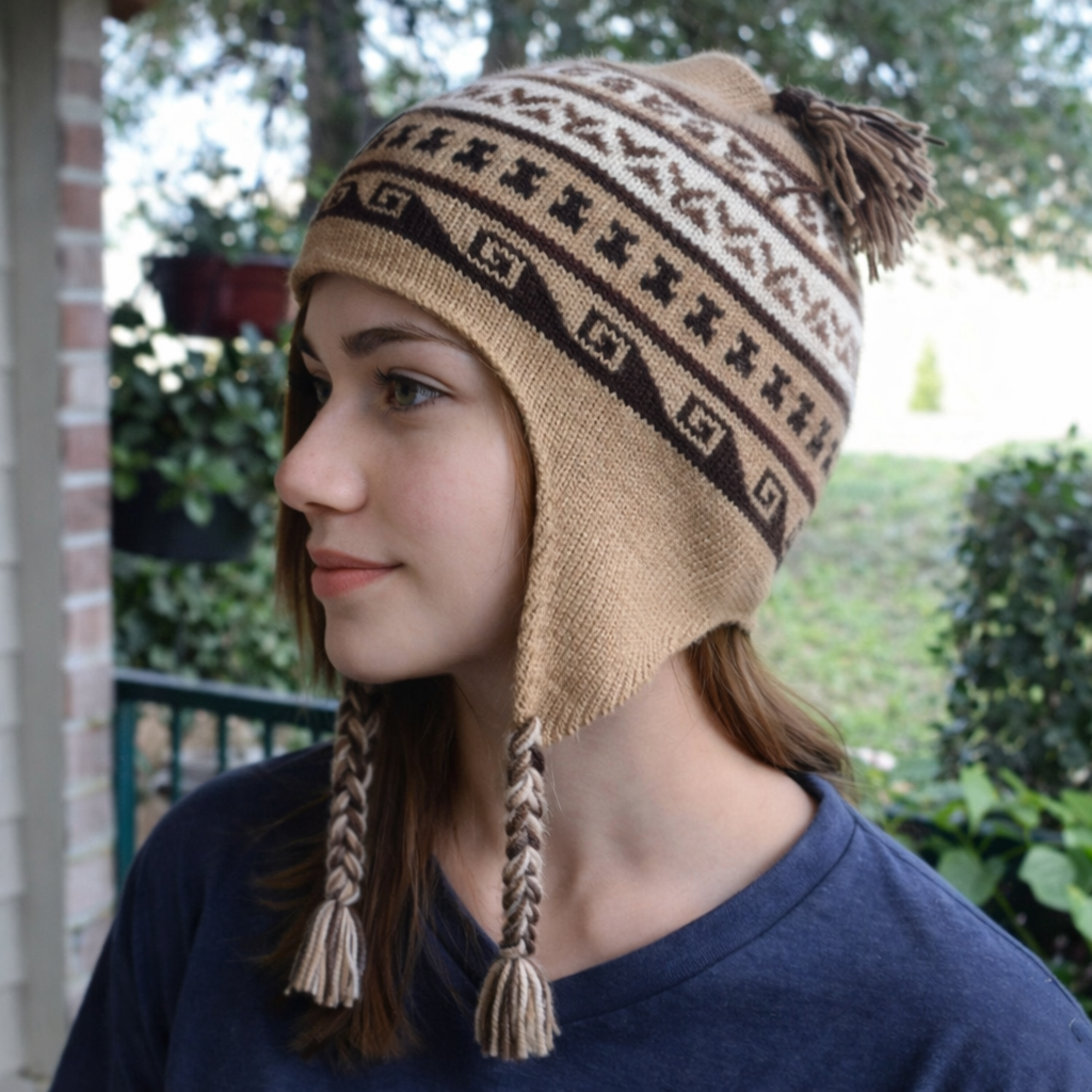Peruvian Alpaca Wool Chullo Hat – Reversible Andean Ear Flap Winter Beanie | My Wrinkles Gone