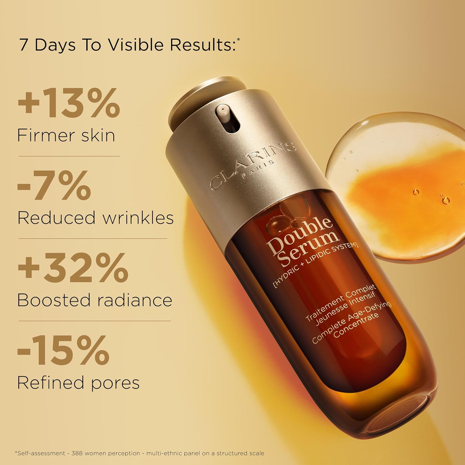 Clarins Double Serum hyaluronic acid anti aging skincare treatment for smooth radiant skin My Wrinkles Gone