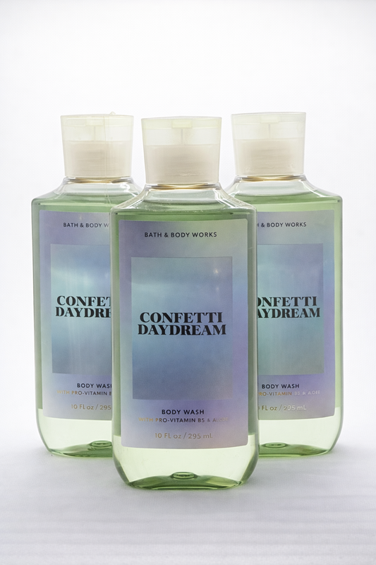 Body Wash Pack of 3 – CONFETTI DAYDREAM 10 FL OZ / 295 ML | SHOWER GEL – Gentle Daily Cleanser – 10 fl oz Each