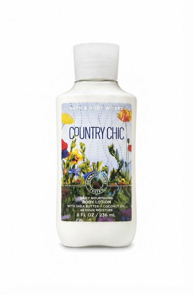 COUNTRY CHIC Bath & Body Works Daily Nourishing Body Lotion, 8 oz bottle with shea butter and coconut oil