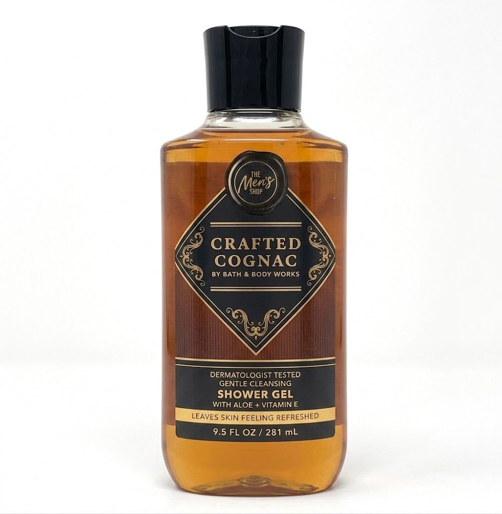 CRAFTED COGNAC Bath & Body Works 3-in-1 Hair Face Body Wash 10 fl oz for men with aloe and vitamin B5 – refreshing masculine shower gel