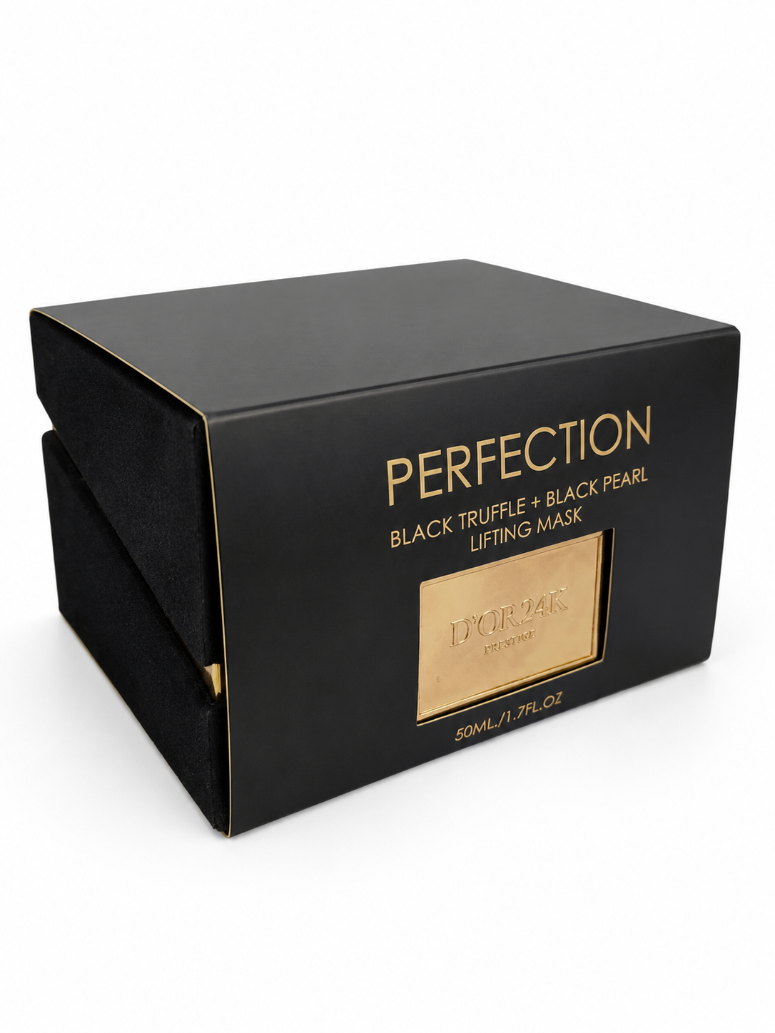 D’OR24K Prestige Perfection Black Truffle + Black Pearl Lifting Mask luxury velvet box front view