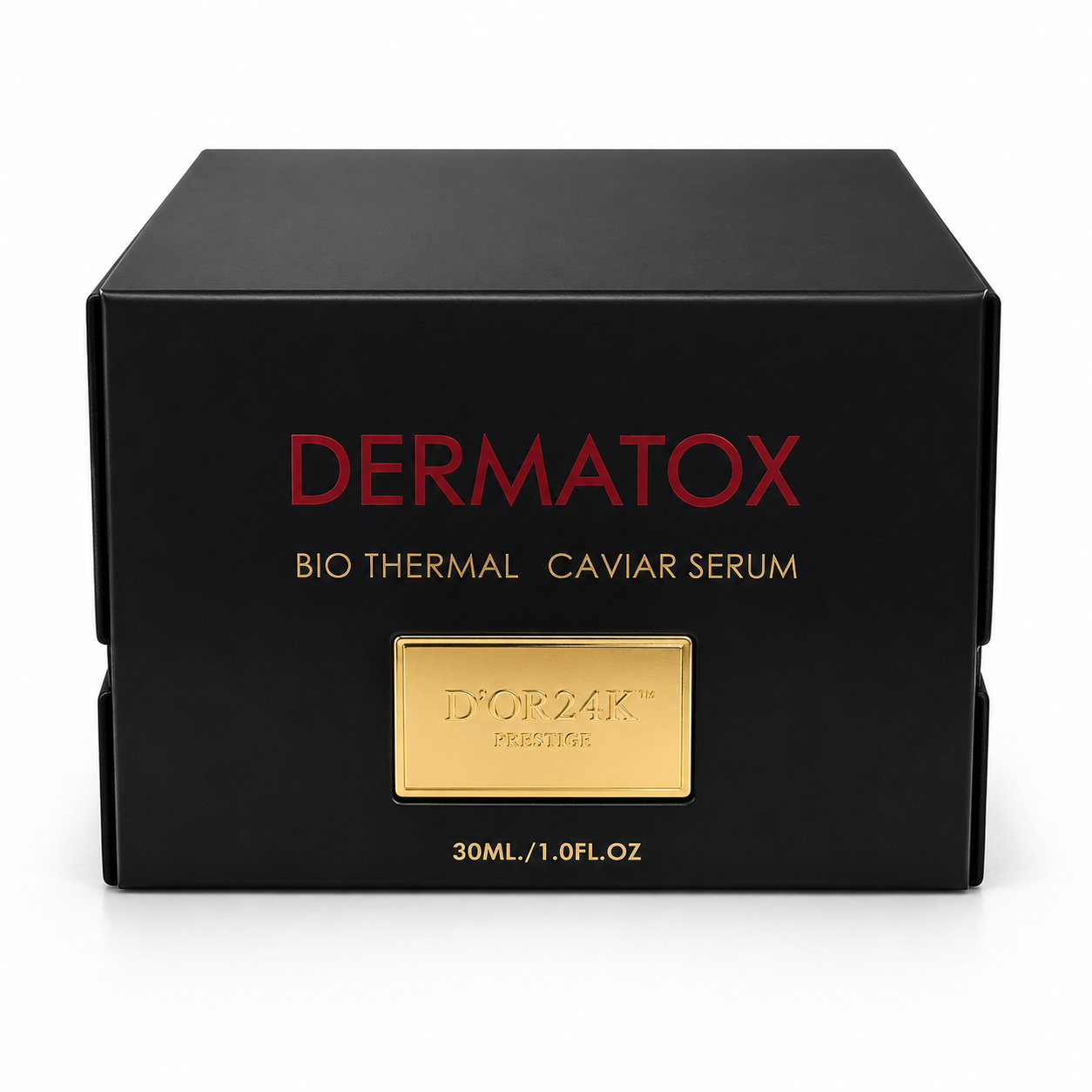D’OR24K Prestige DERMATOX Bio Thermal Caviar Serum 30ML luxury skincare box front packaging