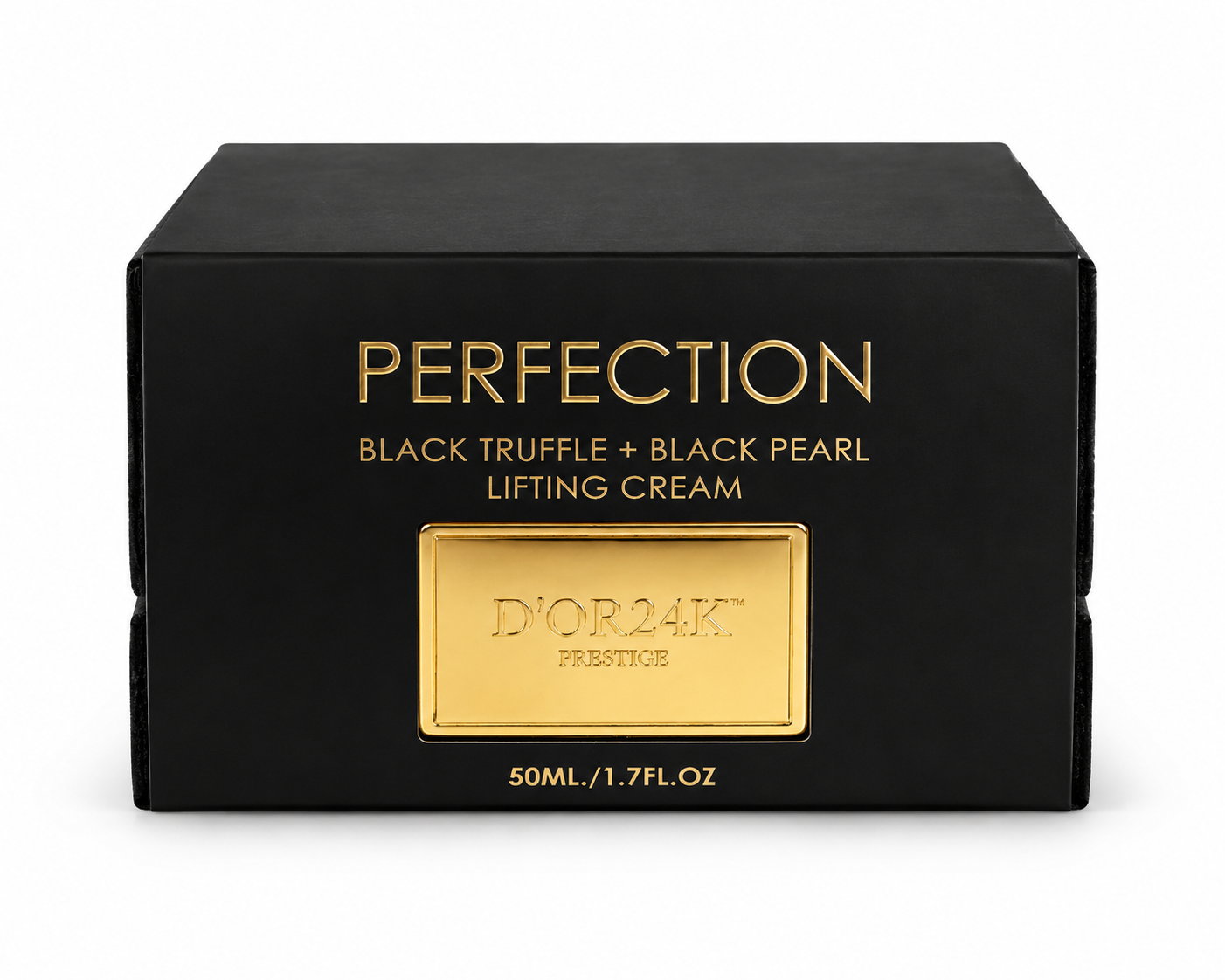 D'OR24K Prestige Perfection Black Truffle and Black Pearl Lifting Cream luxury skincare box front 50ml on white background