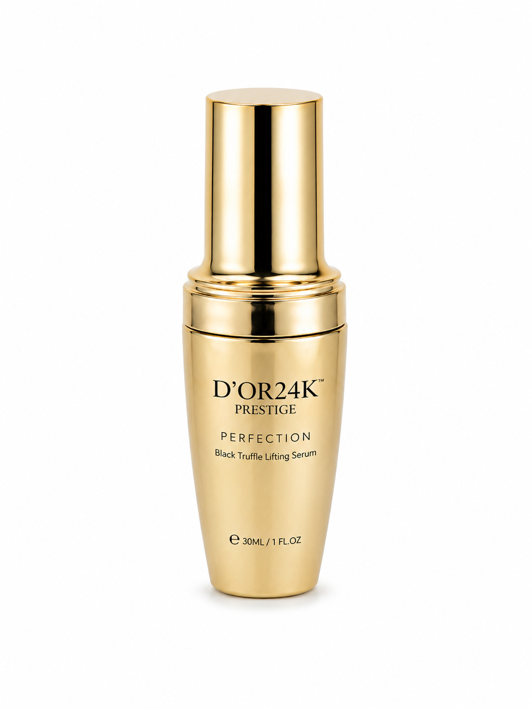 D'OR24K Prestige Perfection Black Truffle Lifting Serum 30ML luxury gold anti-aging skincare bottle on white background