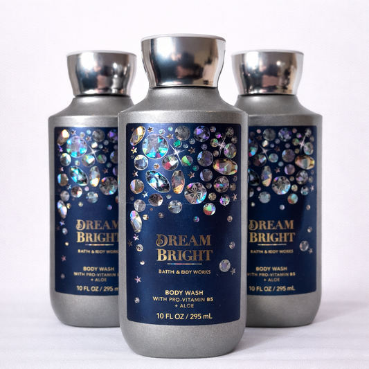 Bath & Body Works DREAM BRIGHT Body Wash 3-Pack bundle 10 oz each with Pro-Vitamin B5 and Aloe moisturizing body wash collection
