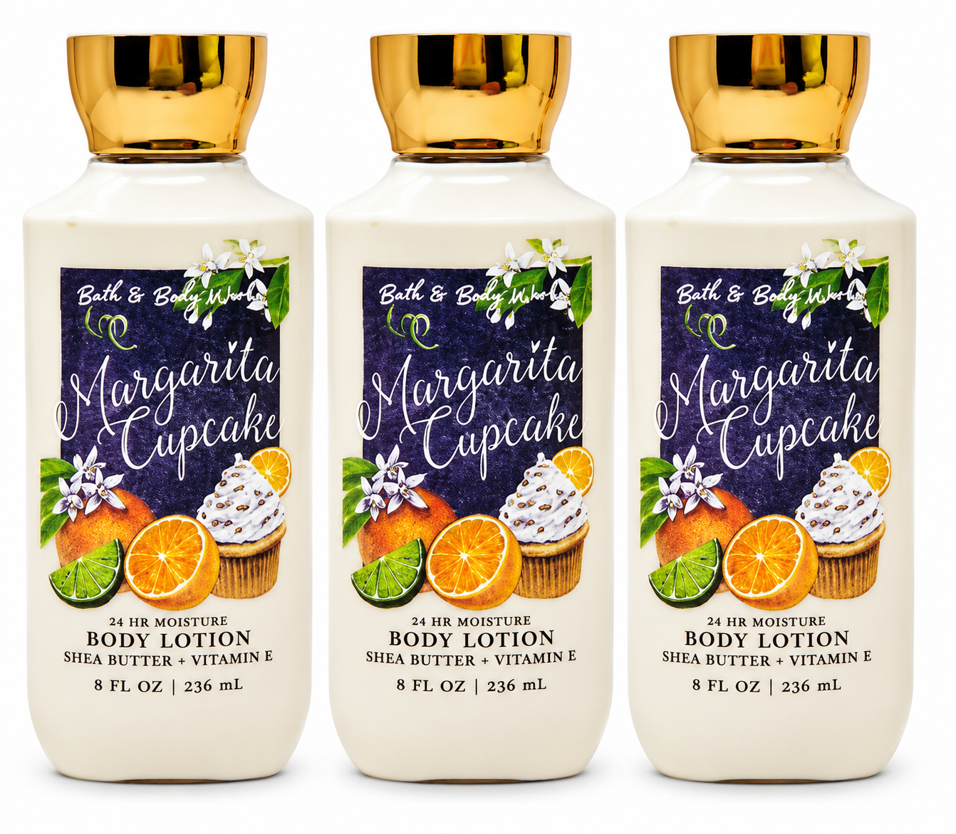 MARGARITA CUPCAKE Bath & Body Works Body Lotion 3-Pack 