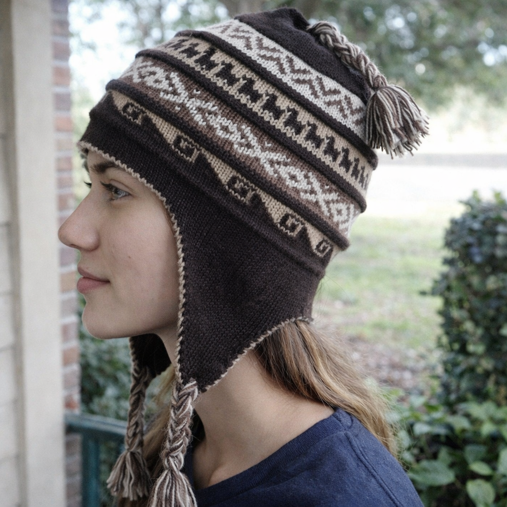 Peruvian Alpaca Wool Chullo Hat – Reversible Andean Ear Flap Winter Beanie | My Wrinkles Gone