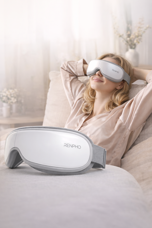 Eye massager with heat for migraine relief eye strain and better sleep RENPHO relaxation device MWG