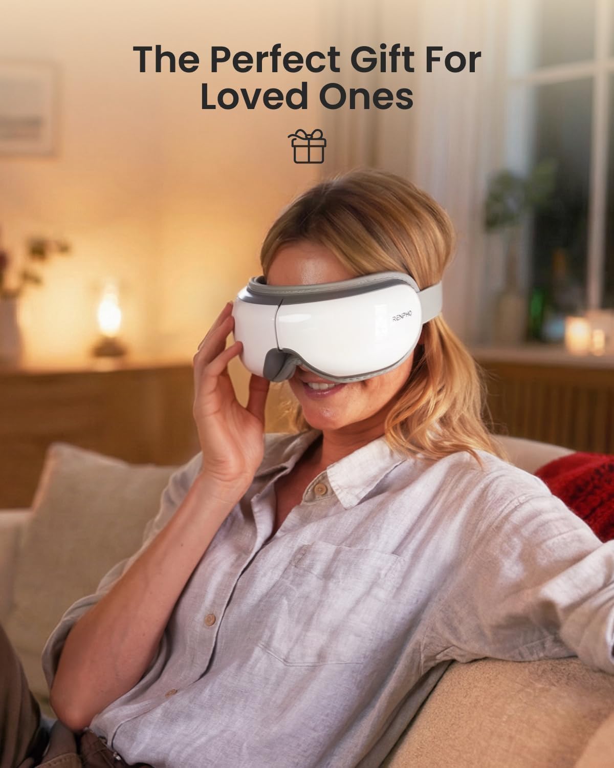 Eye massager with heat for migraine relief and sleep improvement portable relaxation mask MWG