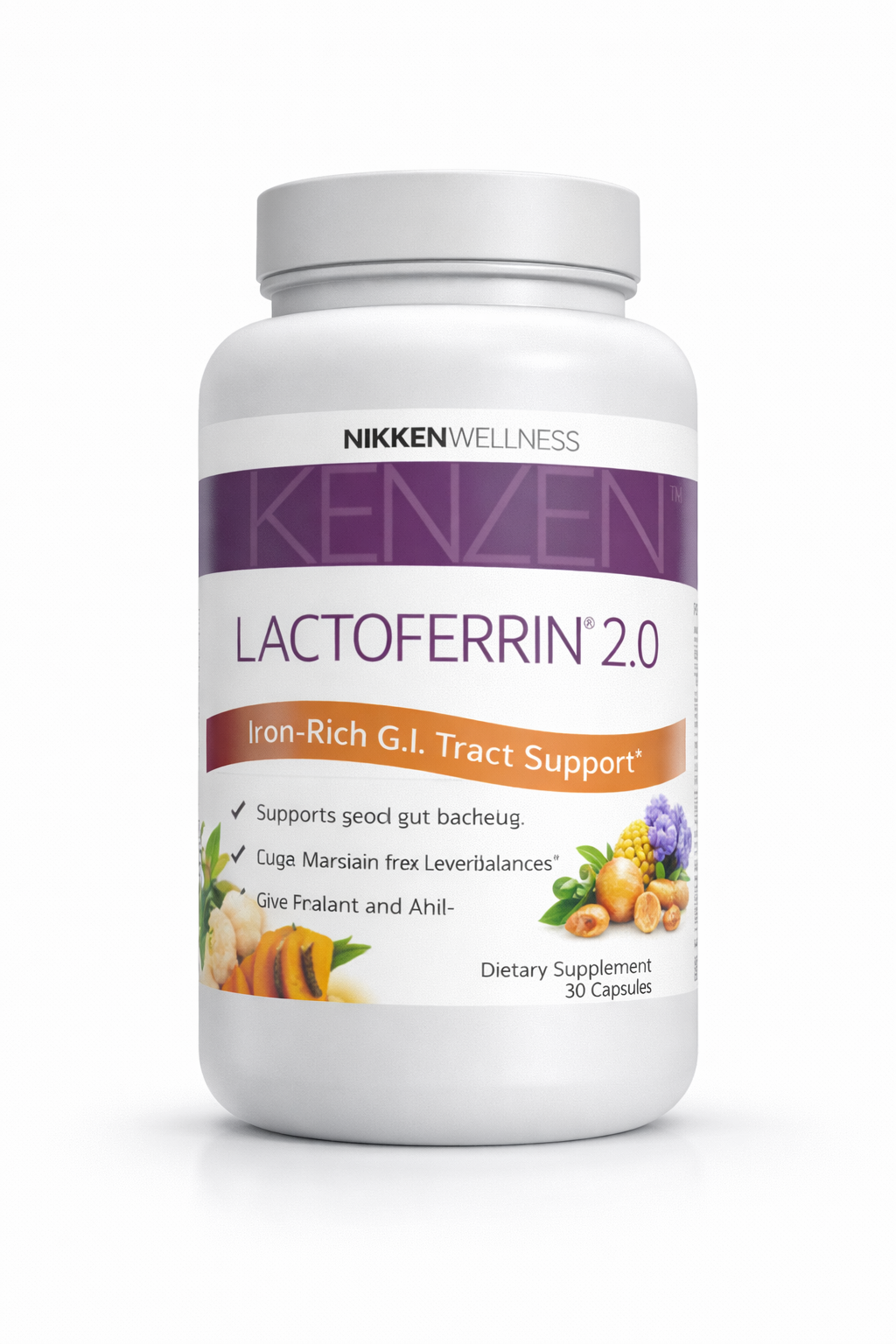KenZen® Lactoferrin® 2.0 – Gut Health & Iron Balance Supplement – 30 Capsules