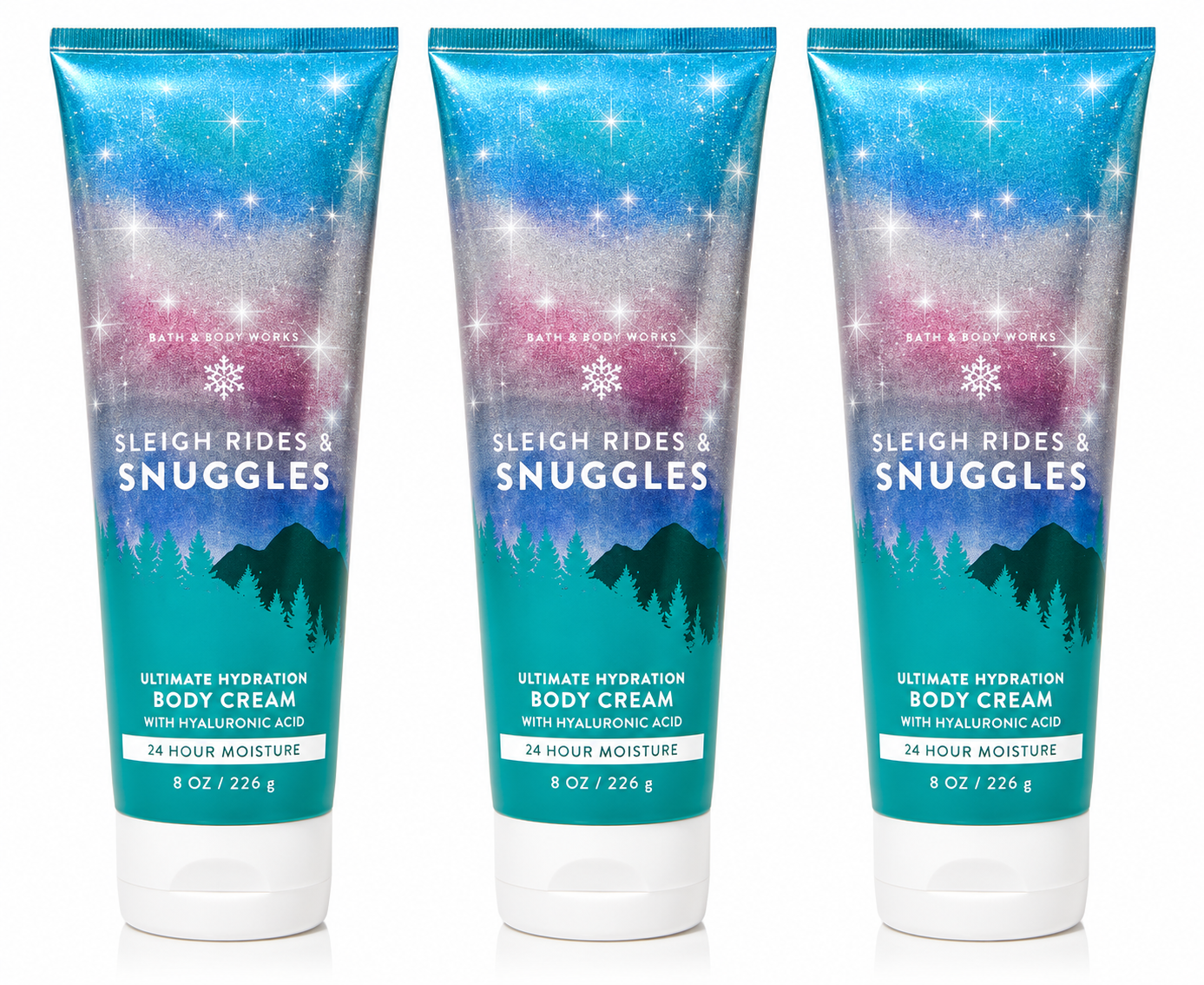 SLEIGH RIDES & SNUGGLES Bath & Body Works Body Cream 3-Pack