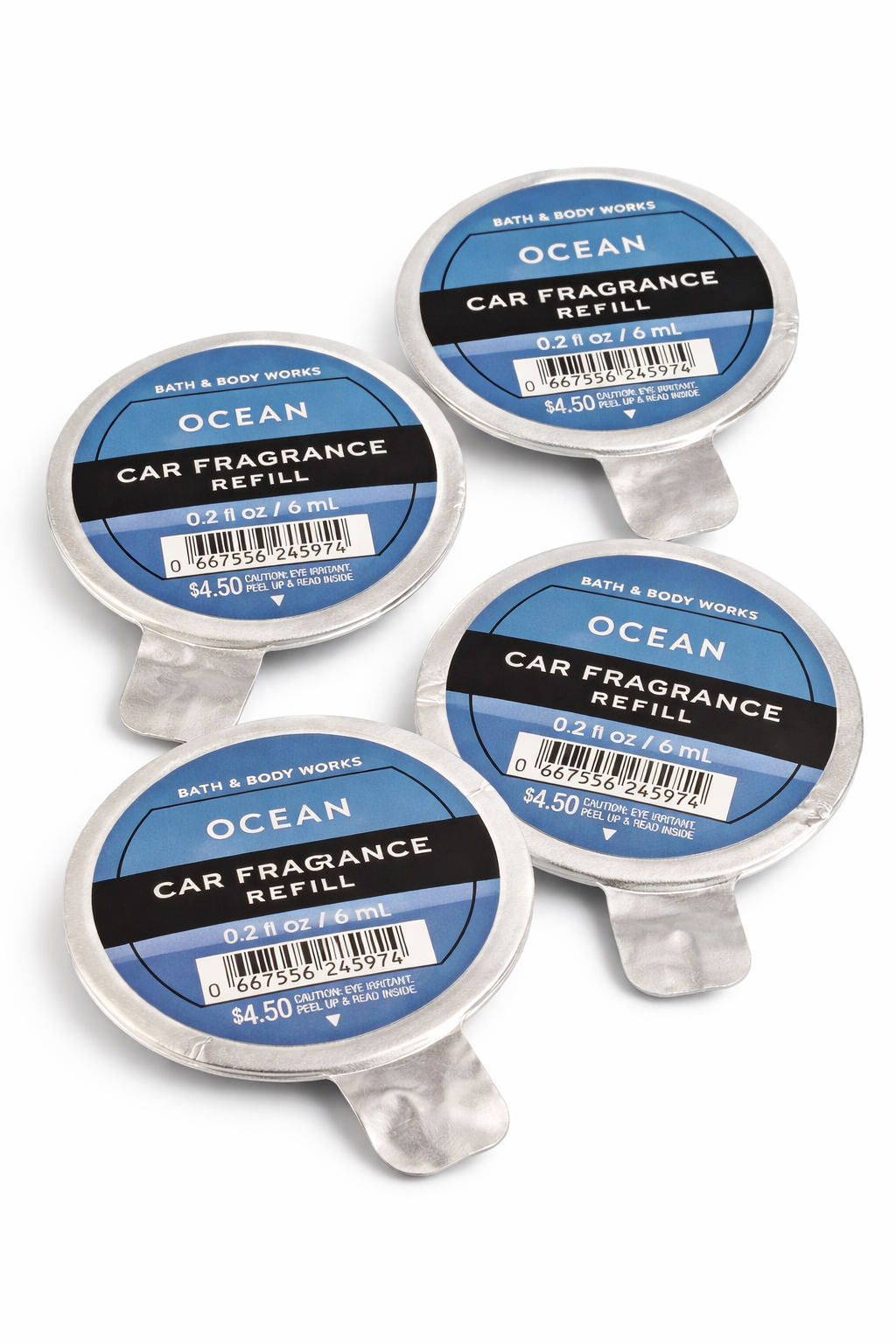 Bath & Body Works TURQUOISE WATERS car fragrance refill 4 pack air freshener long lasting scent for car MWG