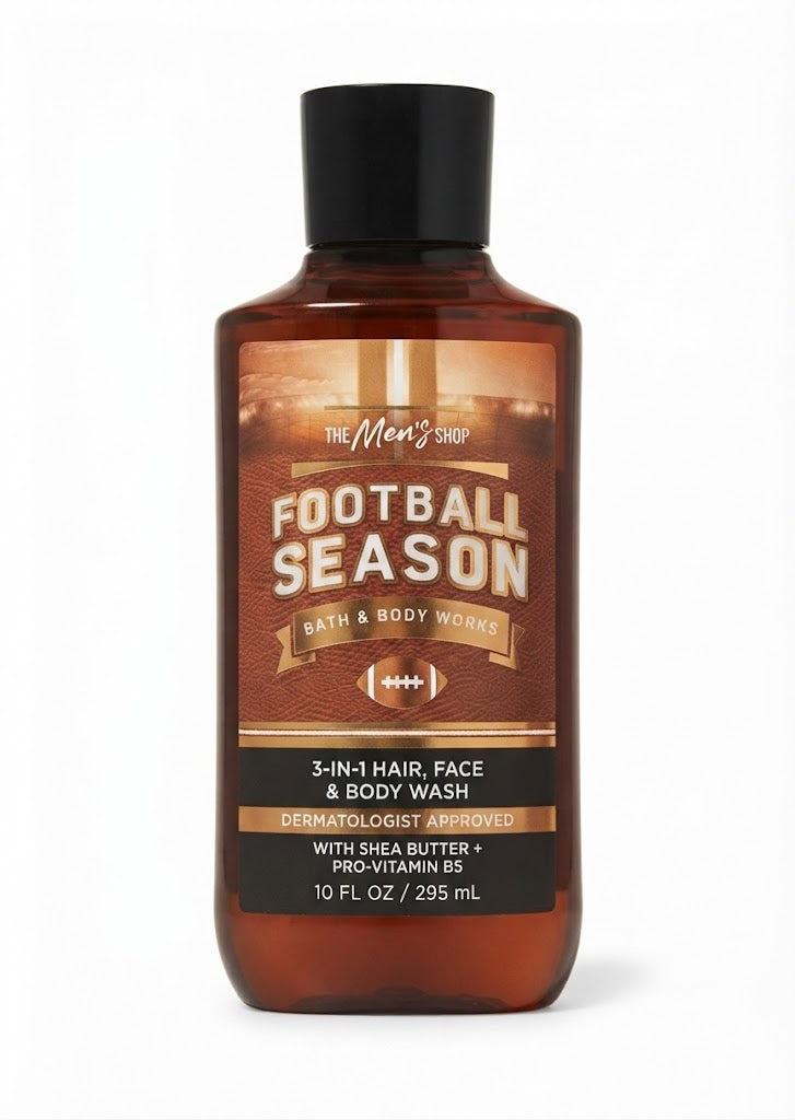 Bath & Body Works Football Season Men’s 3-in-1 Hair Face and Body Wash 10 oz