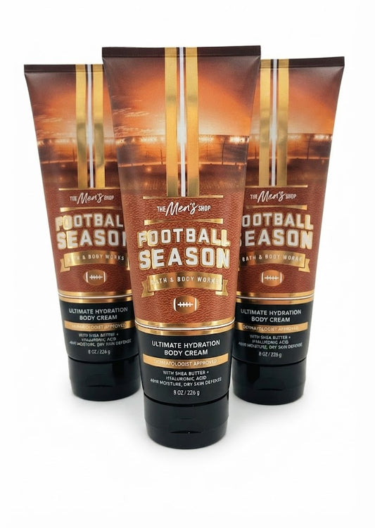 Bath & Body Works Football Season Men’s Ultimate Hydration Body Cream 8 oz 3-Pack