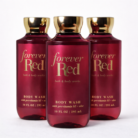 FOREVER RED Bath & Body Works Body Wash 3-Pack - 10 oz Each | My Wrinkles Gone