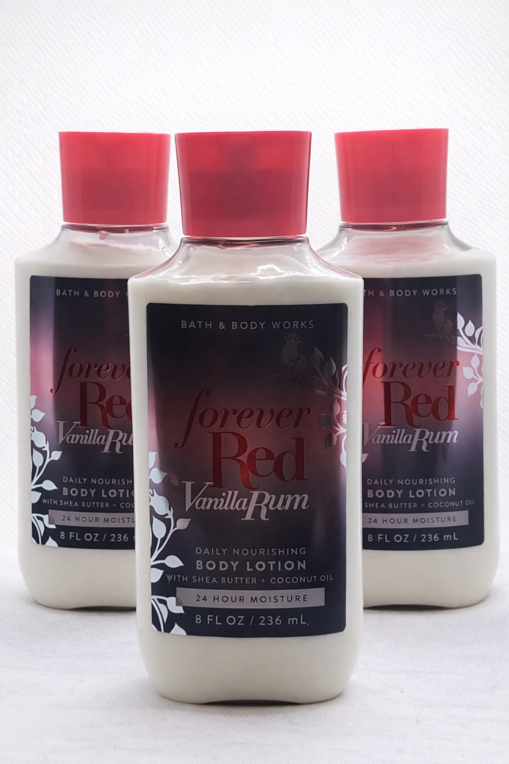 FOREVER RED VANILLA RUM Bath & Body Works Body Lotion 3-Pack – 8 oz Each | My Wrinkles Gone