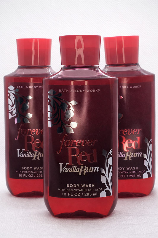 Body Wash Pack of 3 – FOREVER RED VANILLA RUM 10 FL OZ / 295 ML | SHOWER GEL – Gentle Daily Cleanser – 10 fl oz Each