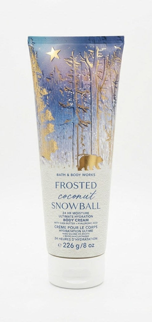 FROSTED COCONUT SNOWBALL Bath & Body Works Body Cream 8 oz winter moisturizing body cream