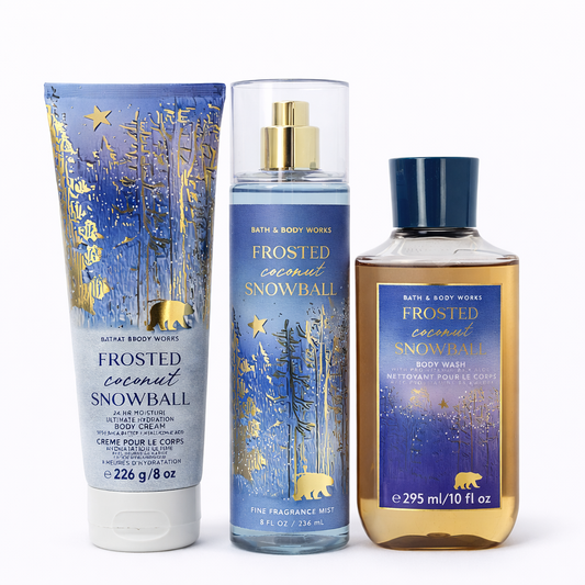 FROSTED COCONUT SNOWBALL - 3 Steps Daily Body Care Set (Mist + Body Cream + Body Wash)
